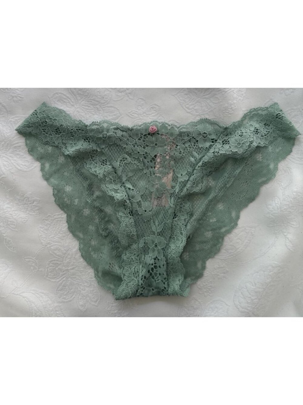 VICTORIA'S SECRET S SOFT MINT GREEN DREAM ANGELS LACE BIKINI PANTIES CLASSIC NWT